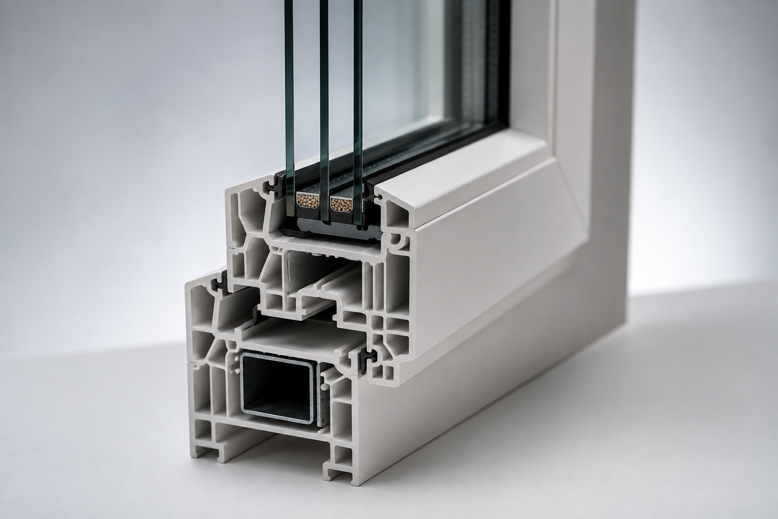 Perfiles de aluminio para ventanas antes de instalar
